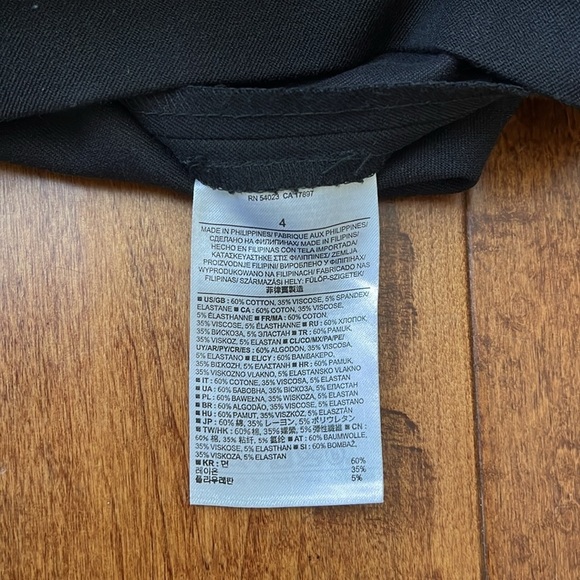 Banana Republic Sloan Fit Black Cross Front Sheath Dress Size 4 - Picture 12 of 13